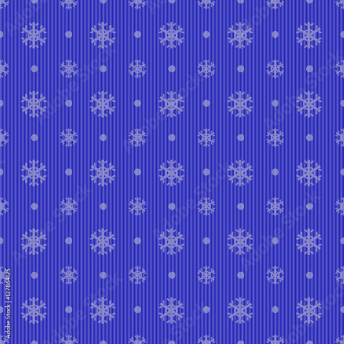 Christmas seamless pattern with snowflakes on blue background