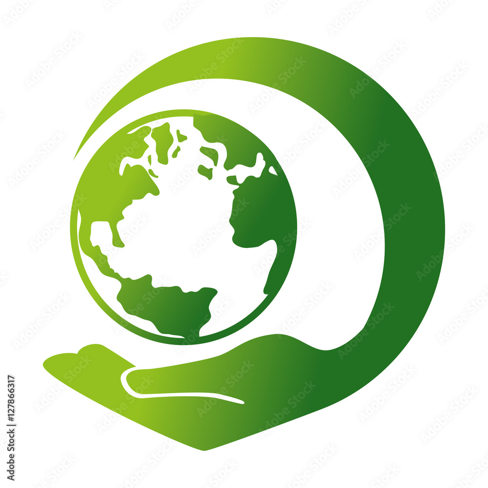 world planet ecology symbol vector illustration design