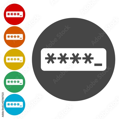 Password typing sticker set 