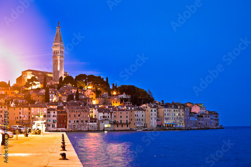 Blue hour in Rovinj waterfront