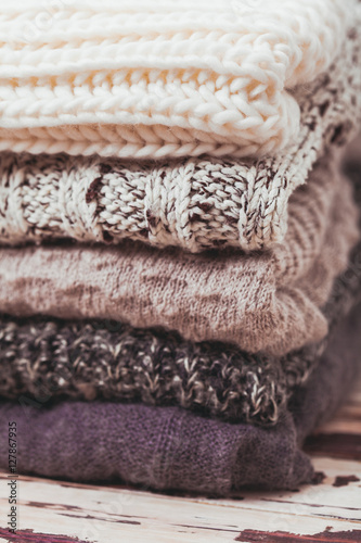 Collection of woolen clothes