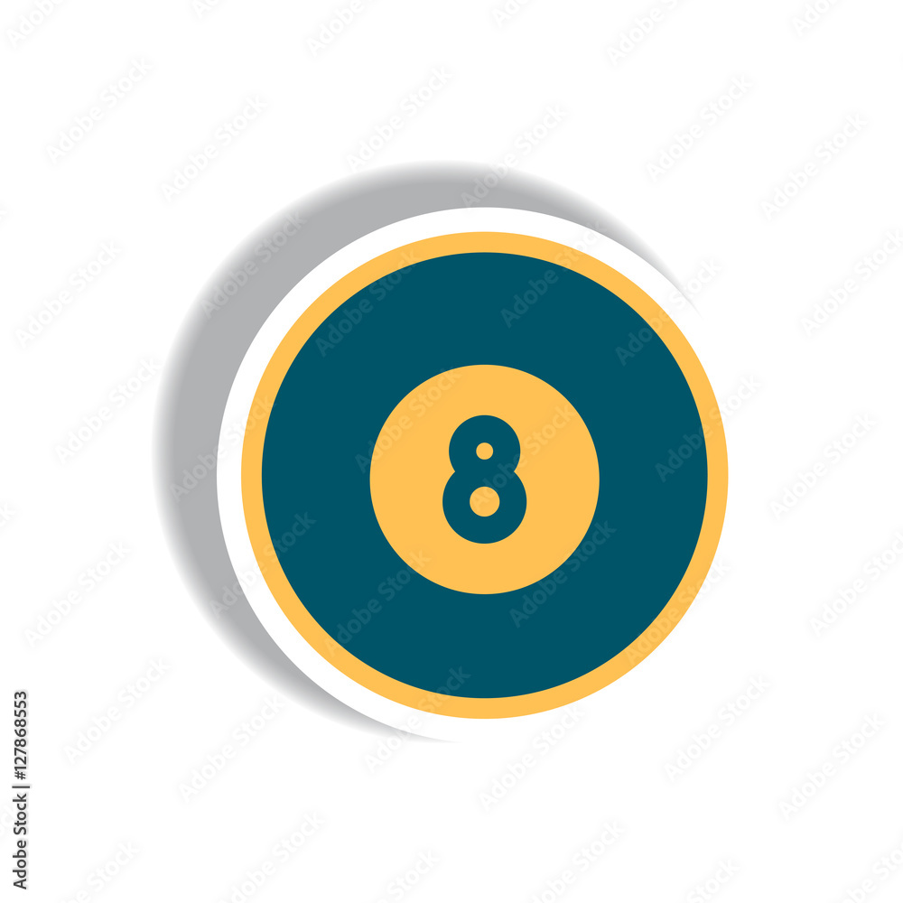 stylish icon in paper sticker style billiard ball stylish icon in paper sticker style billiard ball