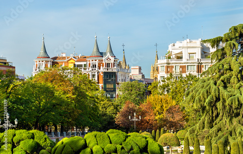 Parterre garden in Buen Retiro Park - Madrid, Spain