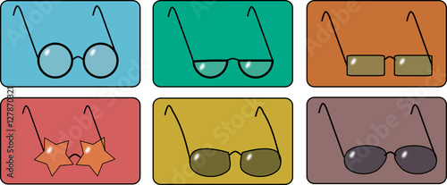 Flat glasses graphic