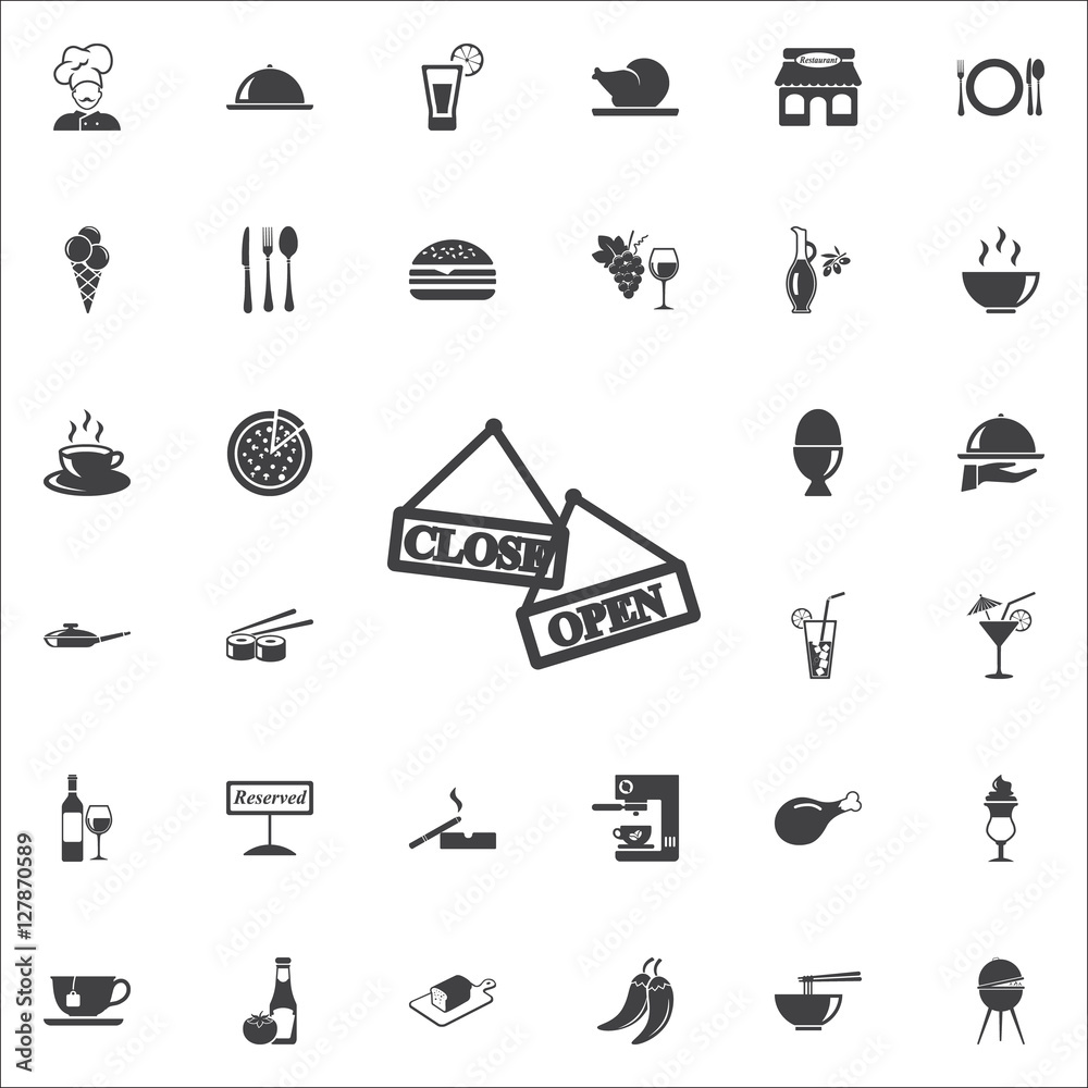Open Closed icon Stock Vector | Adobe Stock