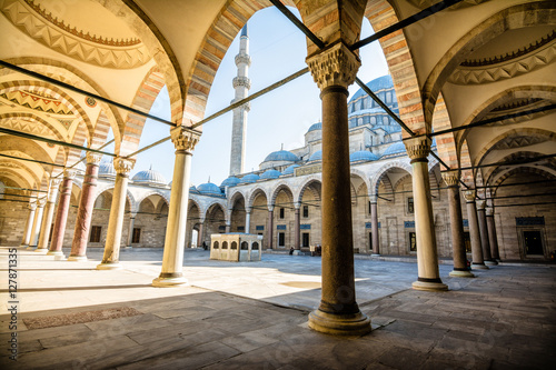 suleymaniye mosque courtyard at istanbul
