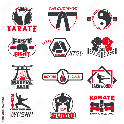 Fight club bages vector set.