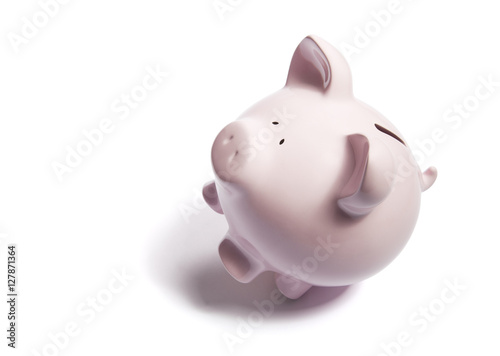 Piggy bank standing on two legs