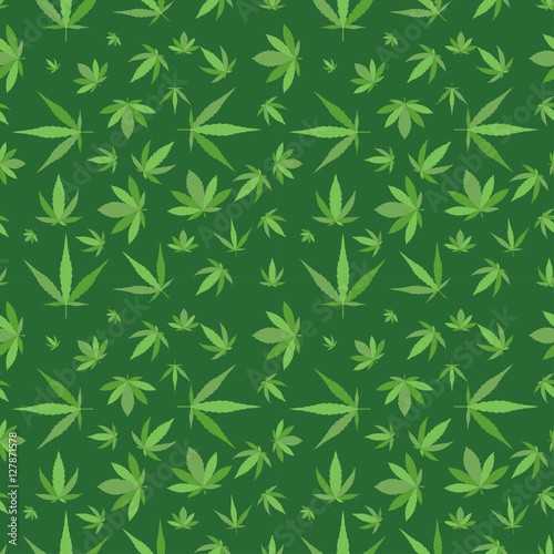 Marijuana background vector seamless patterns