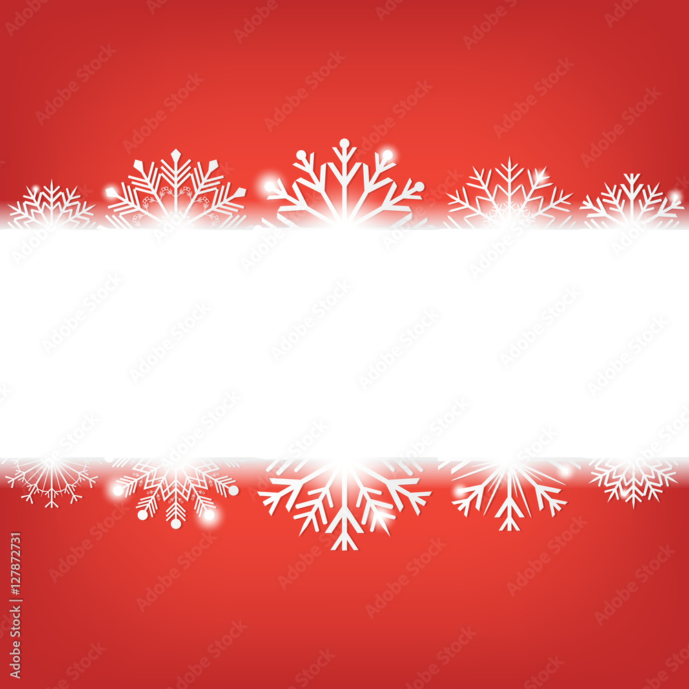 Christmas background with snowflakes and copyspace for text. Vector