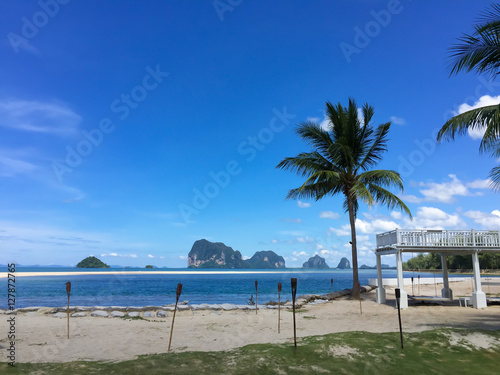 perfect sky and water with reef of ocean Thailand