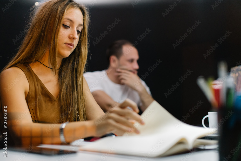 Young professionals at the end of the working day