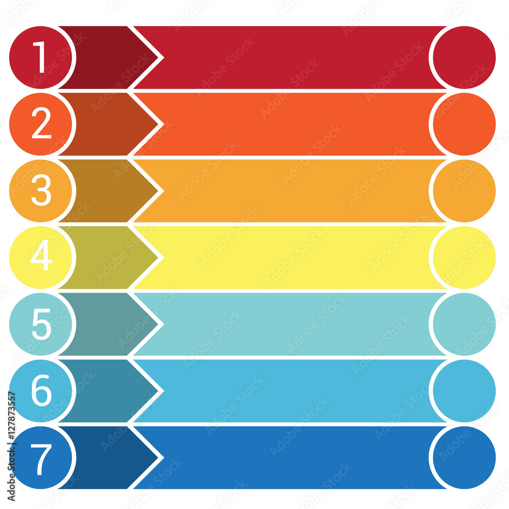 Obraz premium Template Infographic 7 horizontal strips