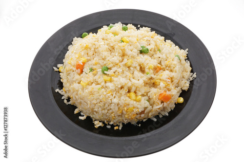 Chinese food. Rice with eggs and vegetables