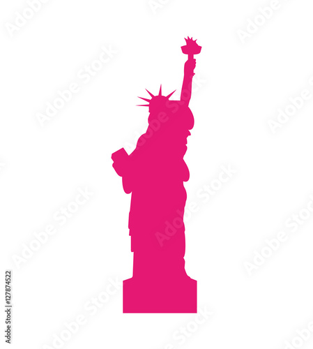 liberty statue landmark icon vector illustration design