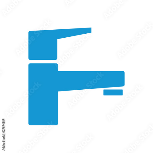 Modern Water Faucet icon. Blue silhouette. Vector illustration.