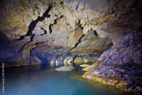 Inside flooded cave Head of Otap, Abkhazia, Georgia