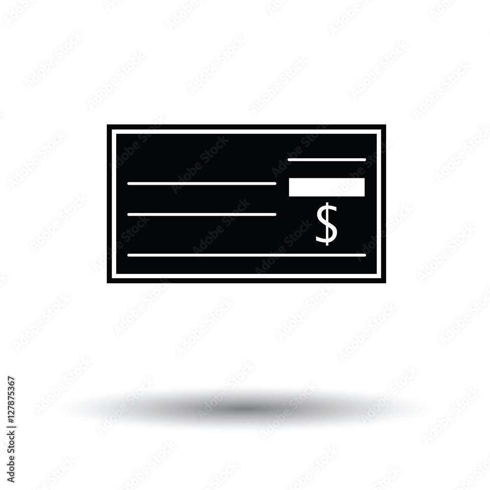 Bank check icon