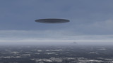 3D UFO over the North Sea and waves

