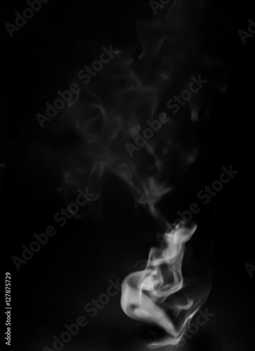 Smoke steam on black background