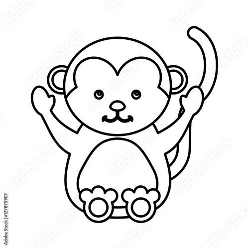 cute monkey animal isolated icon vector illustration design