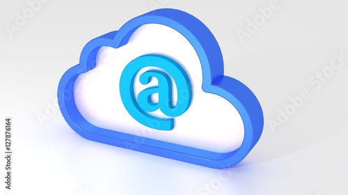 Cloud symbol with email symbol inside global communication