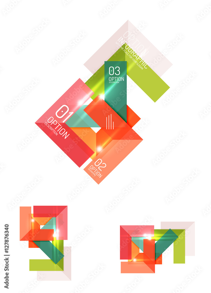 Abstract paper geometric infographic templates Abstract paper geometric infographic templates