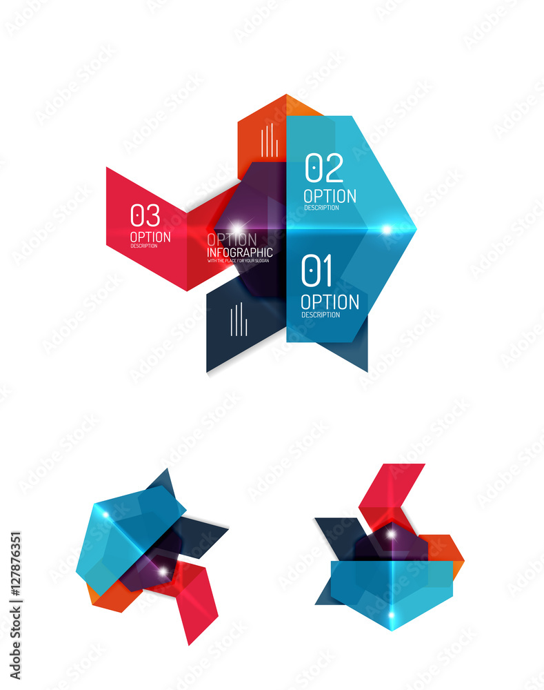 Abstract paper geometric infographic templates Abstract paper geometric infographic templates