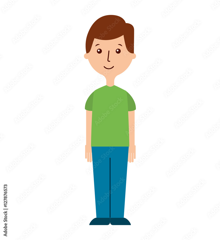 young man avatar character vector illustration design