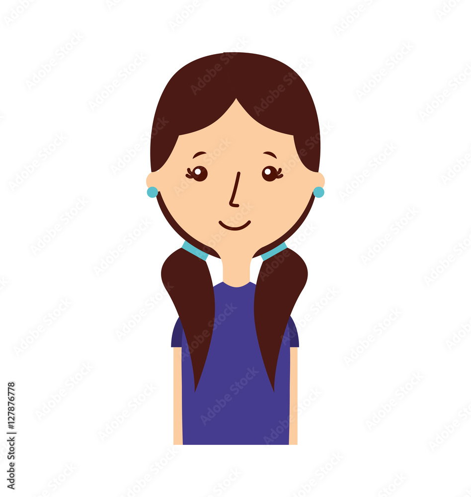 young woman avatar character vector illustration design