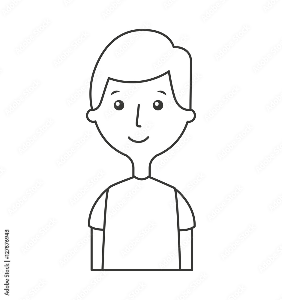 young man avatar character vector illustration design