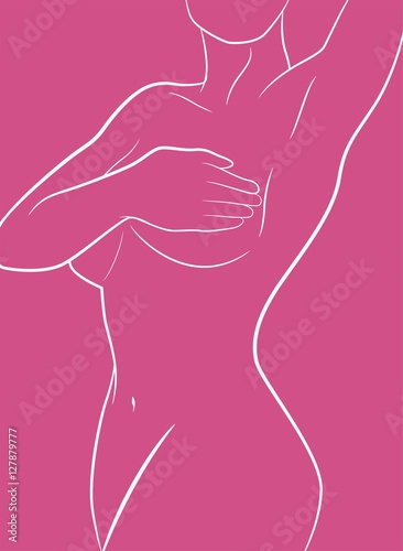 Women in breast self exam