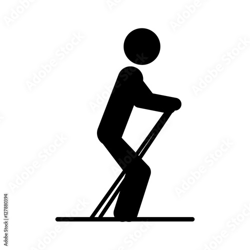 Pictogram practice skiing icon. Sport hobby people person and human theme. Isolated design. Vector illustration