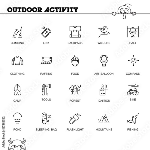 Outdoor activity icon set