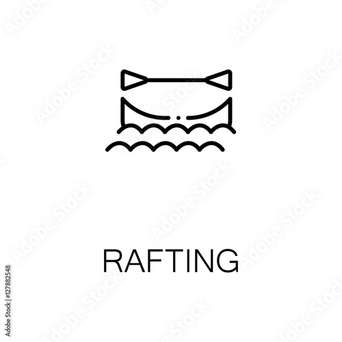 Fototapeta Naklejka Na Ścianę i Meble -  Rafting flat icon or logo for web design.