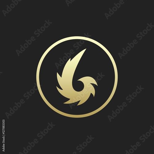 Golden Tribal Six Icon or Logo