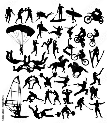 Extreme Sport Silhouettes, art vector design
