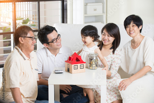 asian family finance concept photo