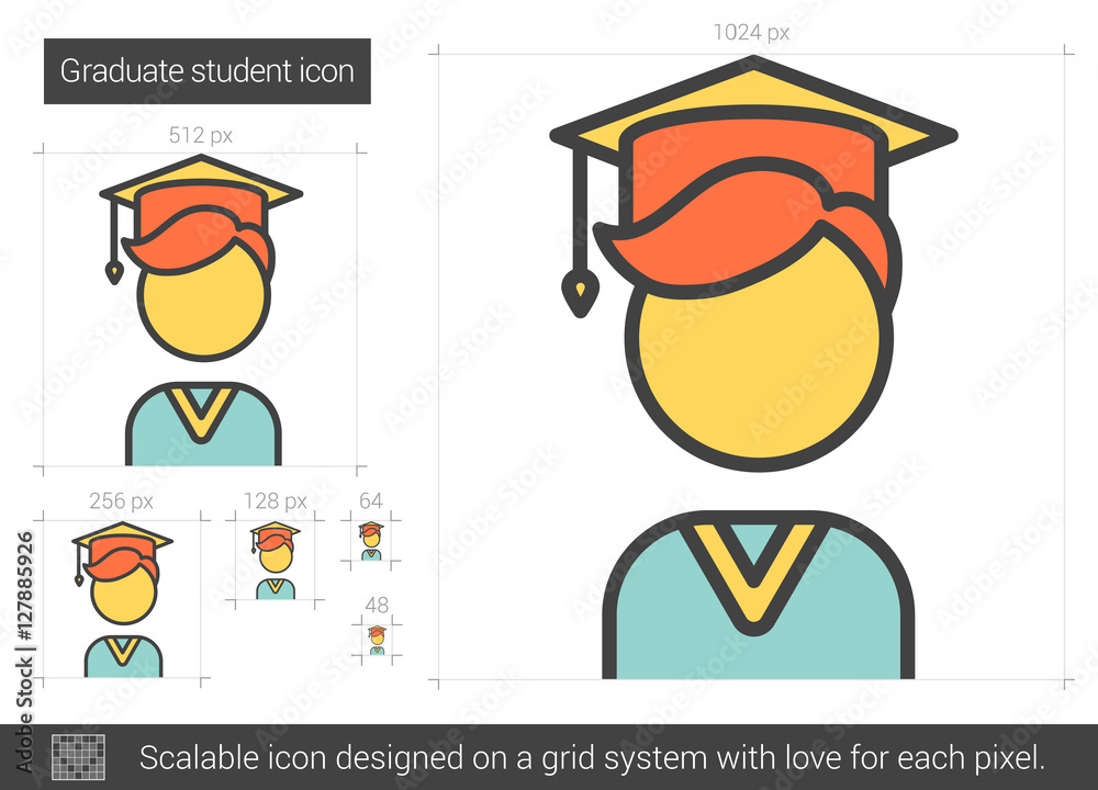 Graduate student line icon. Graduate student line icon.