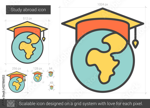 Study abroad line icon.