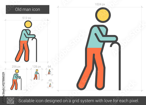 Old man line icon.