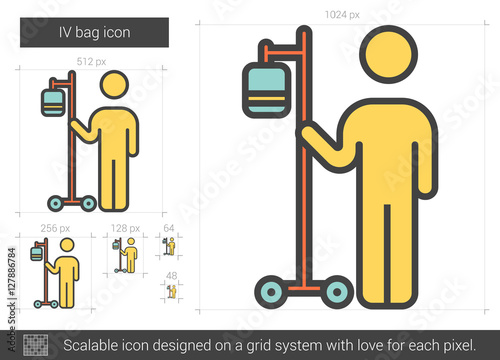 IV bag line icon.