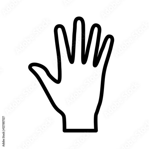 Hand or palm with fingers line art icon for apps and websites