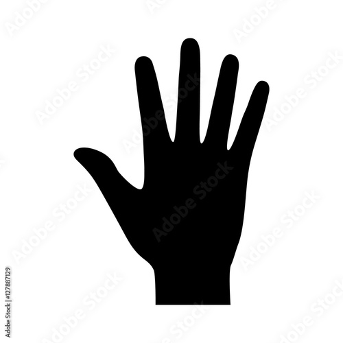 Hand or palm with fingers flat icon for apps and websites
