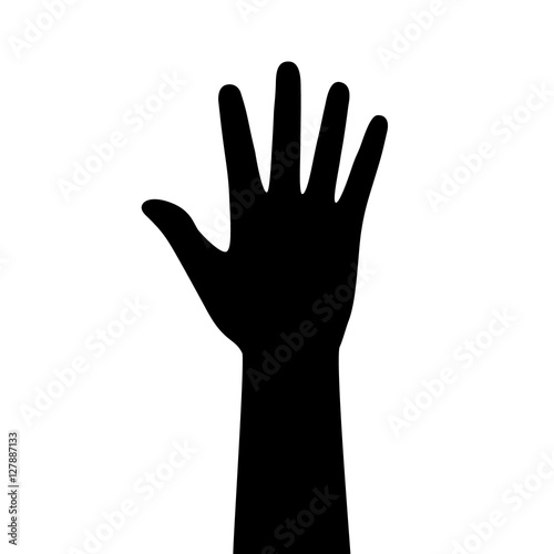 Person or student with their hand raised flat icon for apps and websites