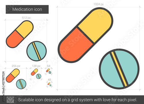 Medication line icon.