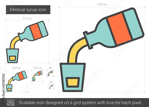 Medical syrup line icon.