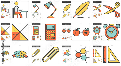 Education line icon set.