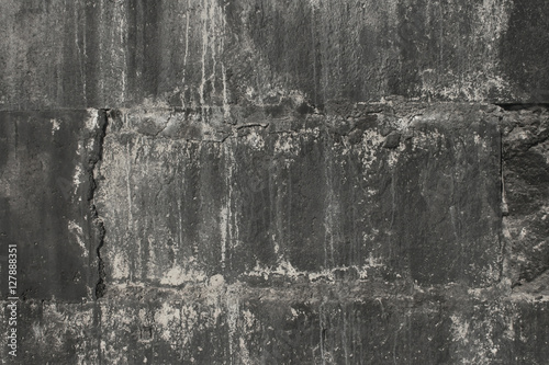 black wall of concrete blocks in a grunge style photo