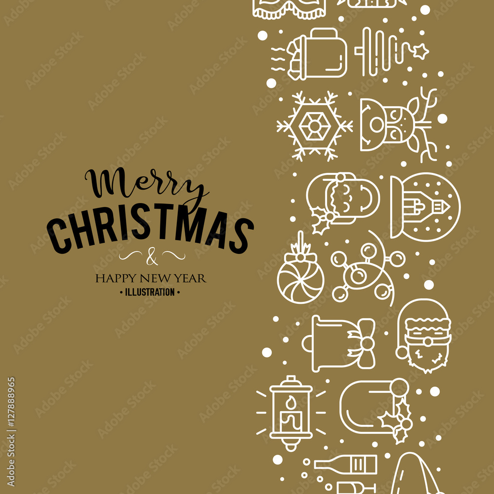 Vector illustration with christmas icons